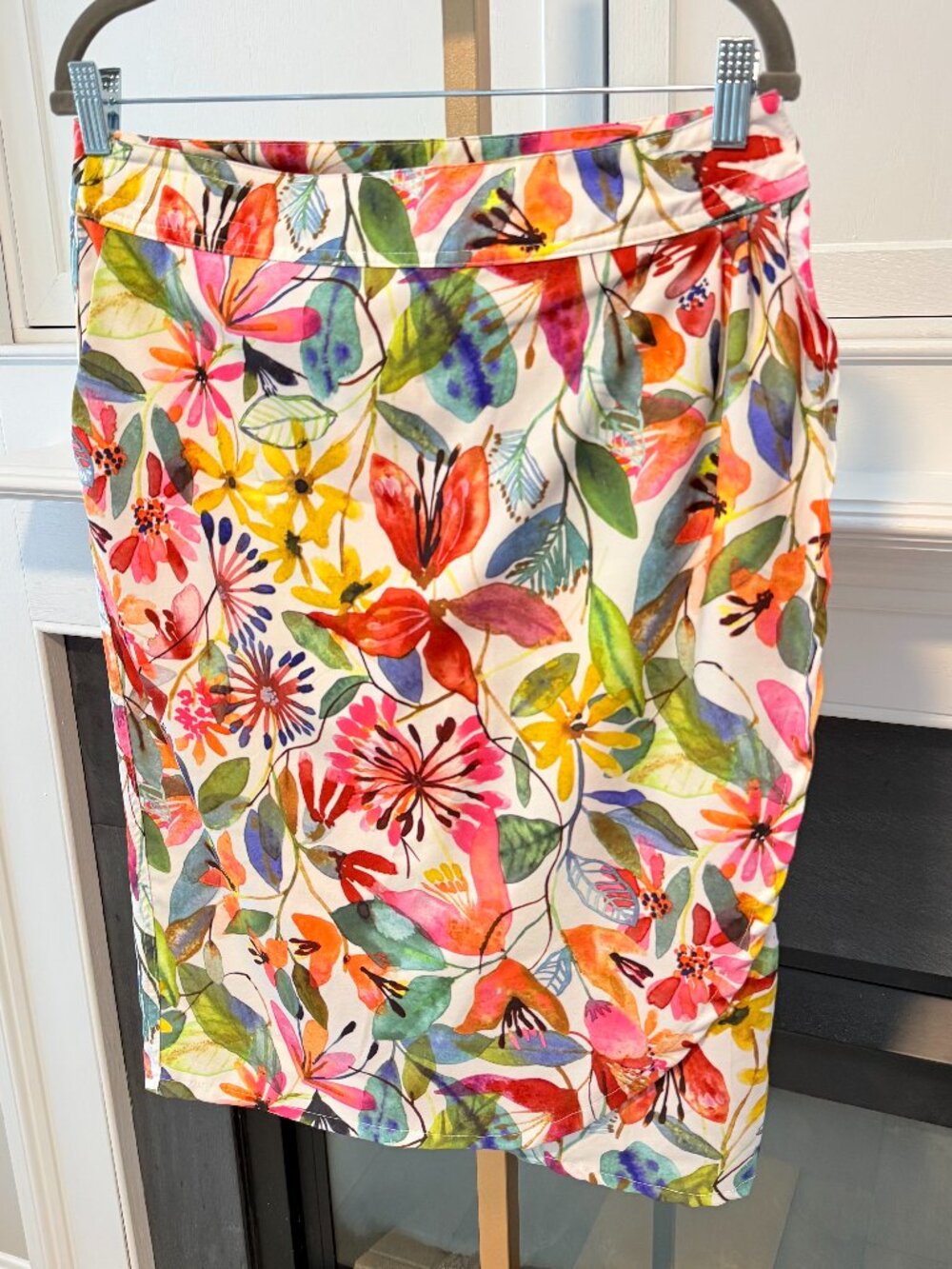 🌸🎨 Multicolor Floral Pencil Skirt | Watercolor Print | Ripe Skirt | Medium